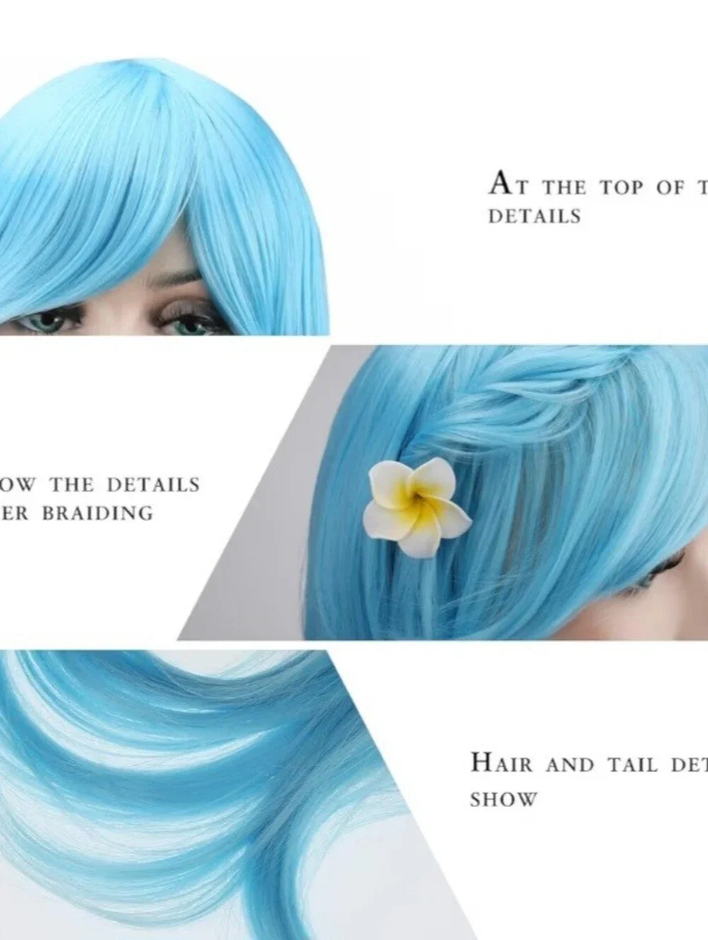 Blue Long Wig